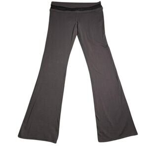 Express Sexy Stretch Foldover Lace Yoga Pants Womens Medium Bootcut Y2K Pilates